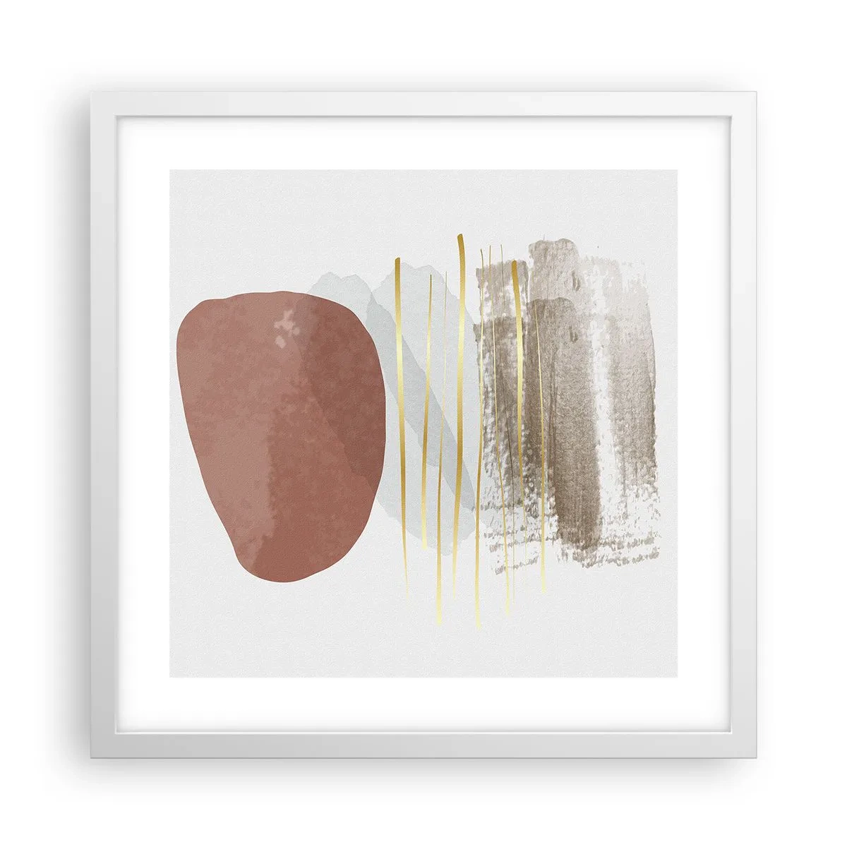 Plakat i hvid ramme - Abstrakt kolonnade - 40x40 cm