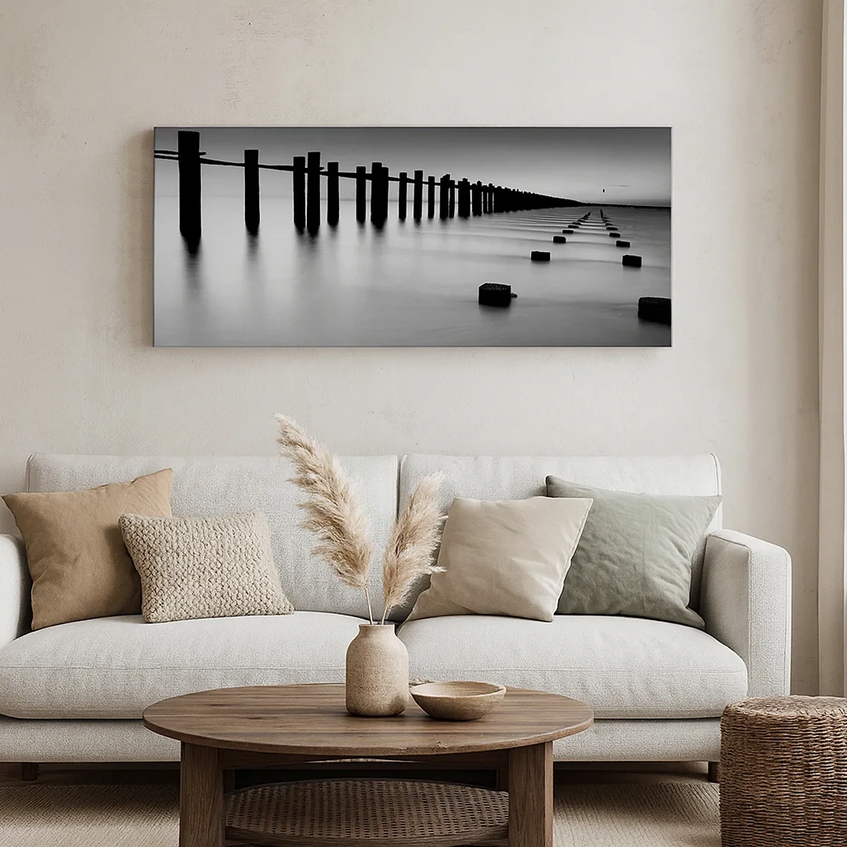 Lærredstryk - Billede på lærred - Grå dales i tågen - 30x30 cm