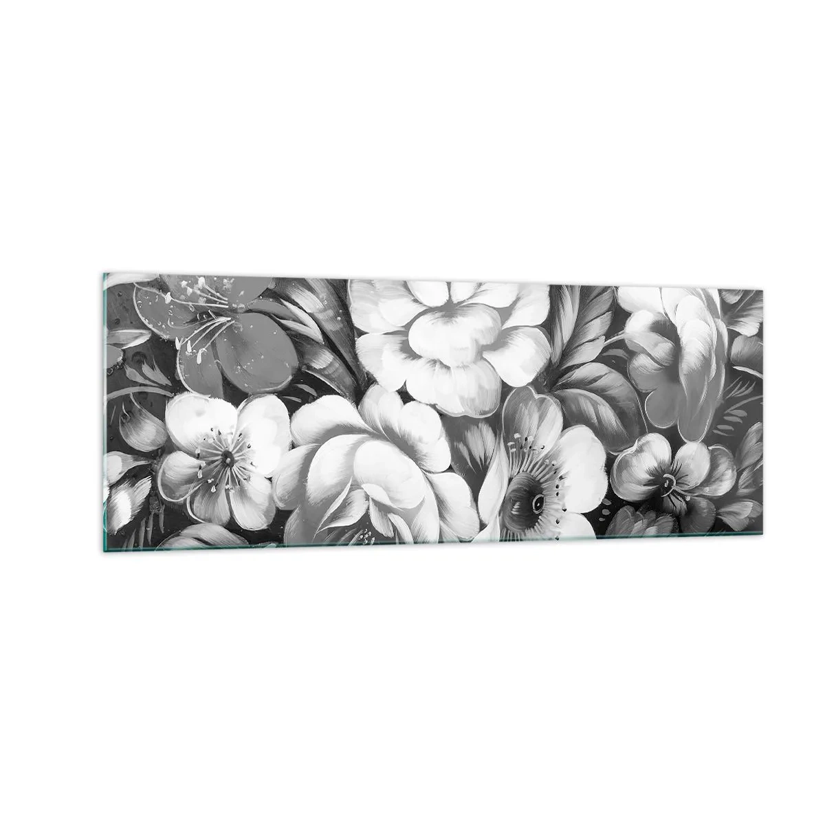 Billede på glas - Smuk selv i grå farve - 140x50 cm