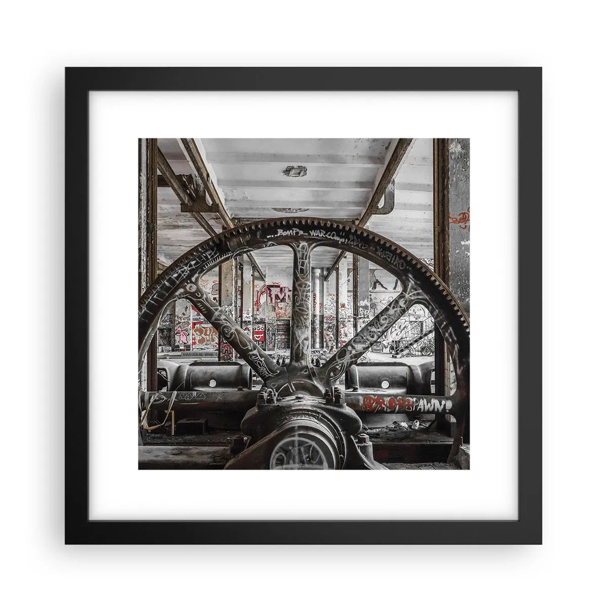 Plakat i sort ramme - Fabrikkens hemmelige liv - 30x30 cm