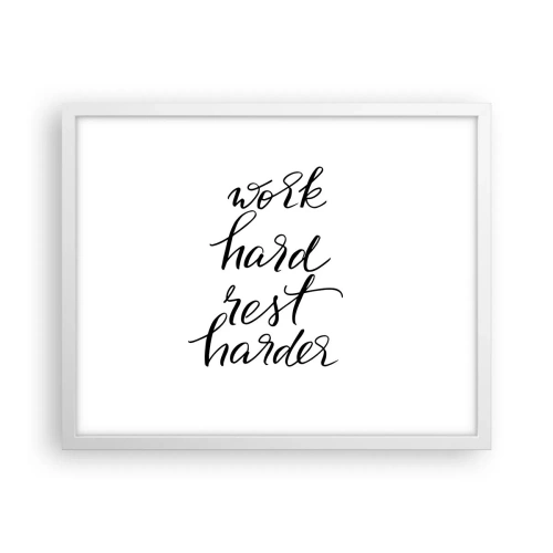 Plakat i hvid ramme - Balance i livet - 50x40 cm