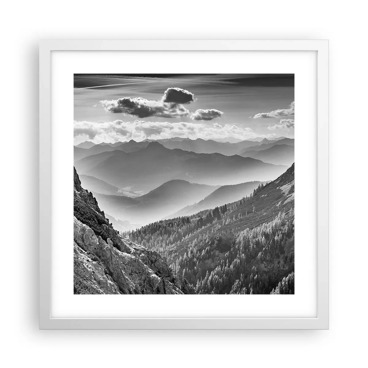 Plakat i hvid ramme - Hele vejen til horisonten - 40x40 cm