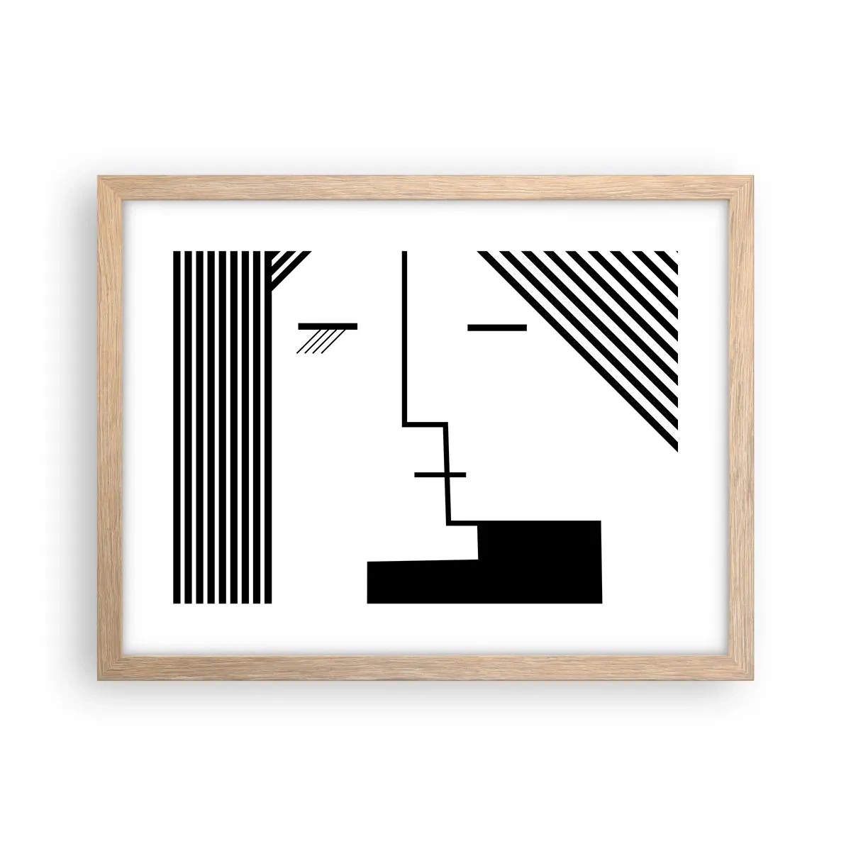 Plakat i ramme af lyst egetræ - Bare et kys - 40x30 cm