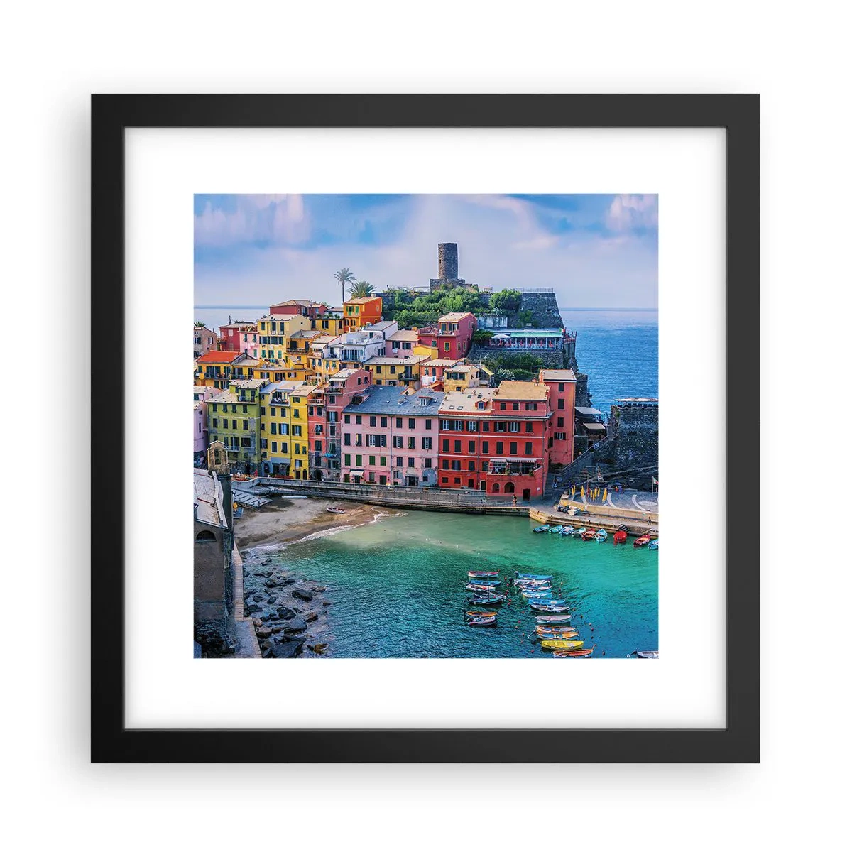 Plakat i sort ramme - Middelhavets magiske by - 30x30 cm