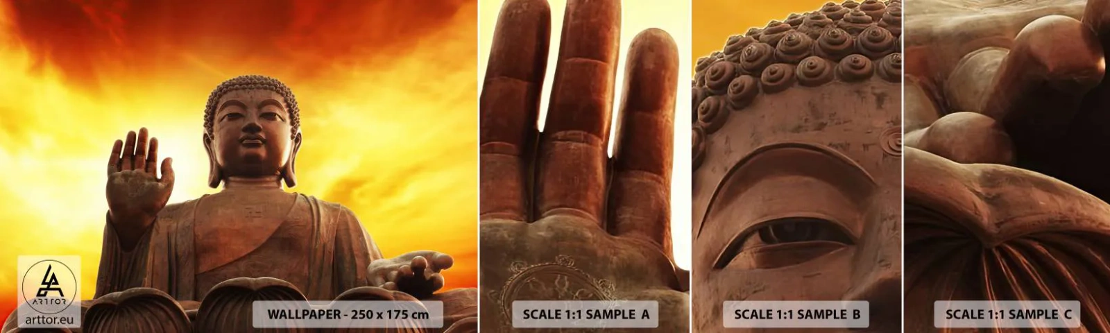 Fototapet Prøve Standard Eco - Fred i verden - Buddha, Religion, Stykke - 100x30 cm