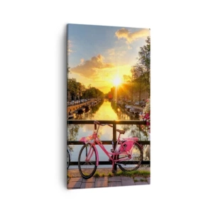 Lærredstryk - Billede på lærred - Forårsmorgen i Amsterdam - 45x80 cm