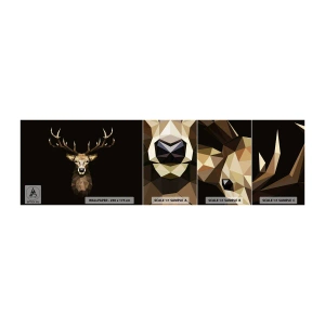 Fototapet Prøve Standard Eco - Kubistisk hjort - Dyr, Hjort, Grafik - 100x30 cm