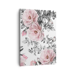 Lærredstryk - Billede på lærred - Forsvind i rosenblomsterne - 50x70 cm