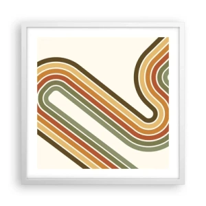Plakat i hvid ramme - Zigzag til destinationen - 50x50 cm