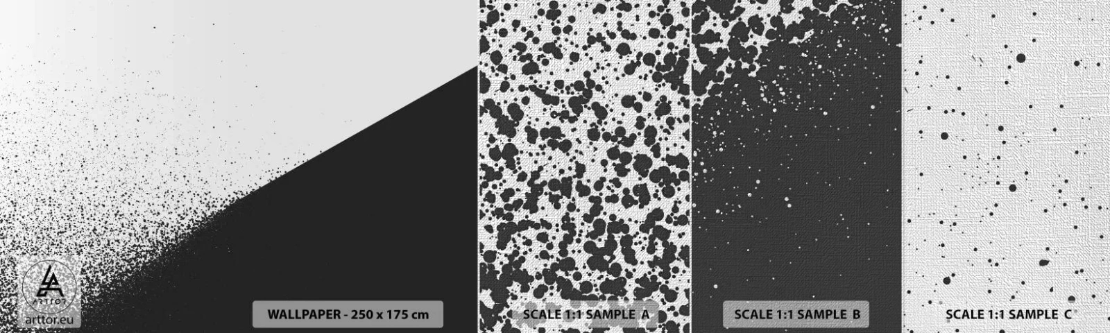 Prøve Fototapet Premium Canvas - Hurtigere og hurtigere, mere og mere - Abstraktion, Grafik, Sort og hvid - 100x30 cm