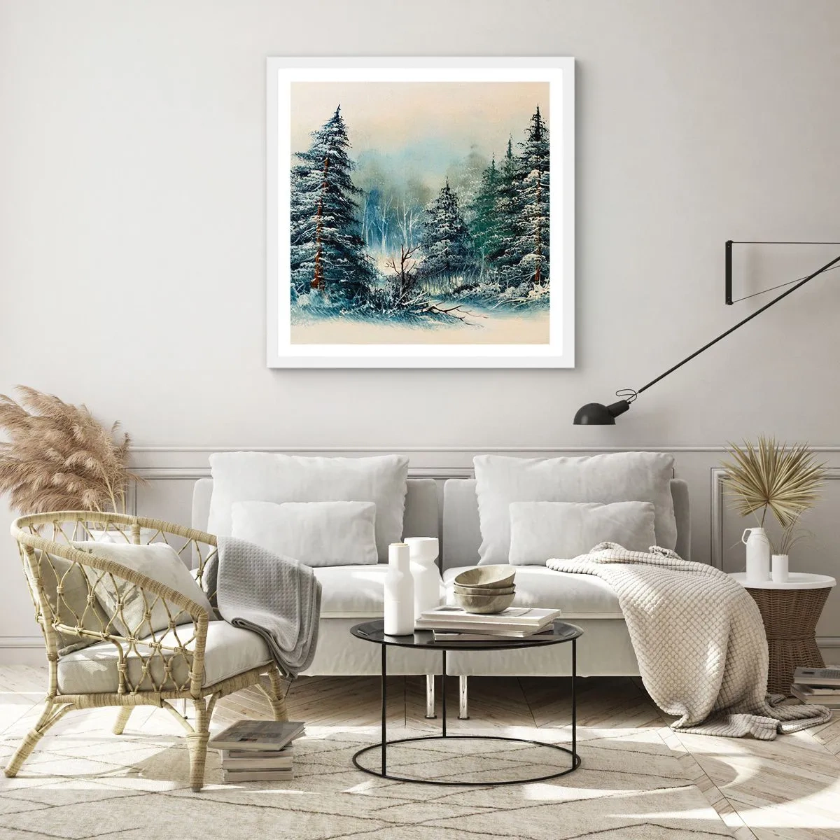 Plakat i hvid ramme - Klar til jul - 50x50 cm