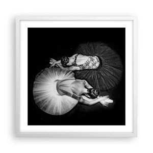 Plakat i hvid ramme - Yin og yang - den perfekte balance - 50x50 cm