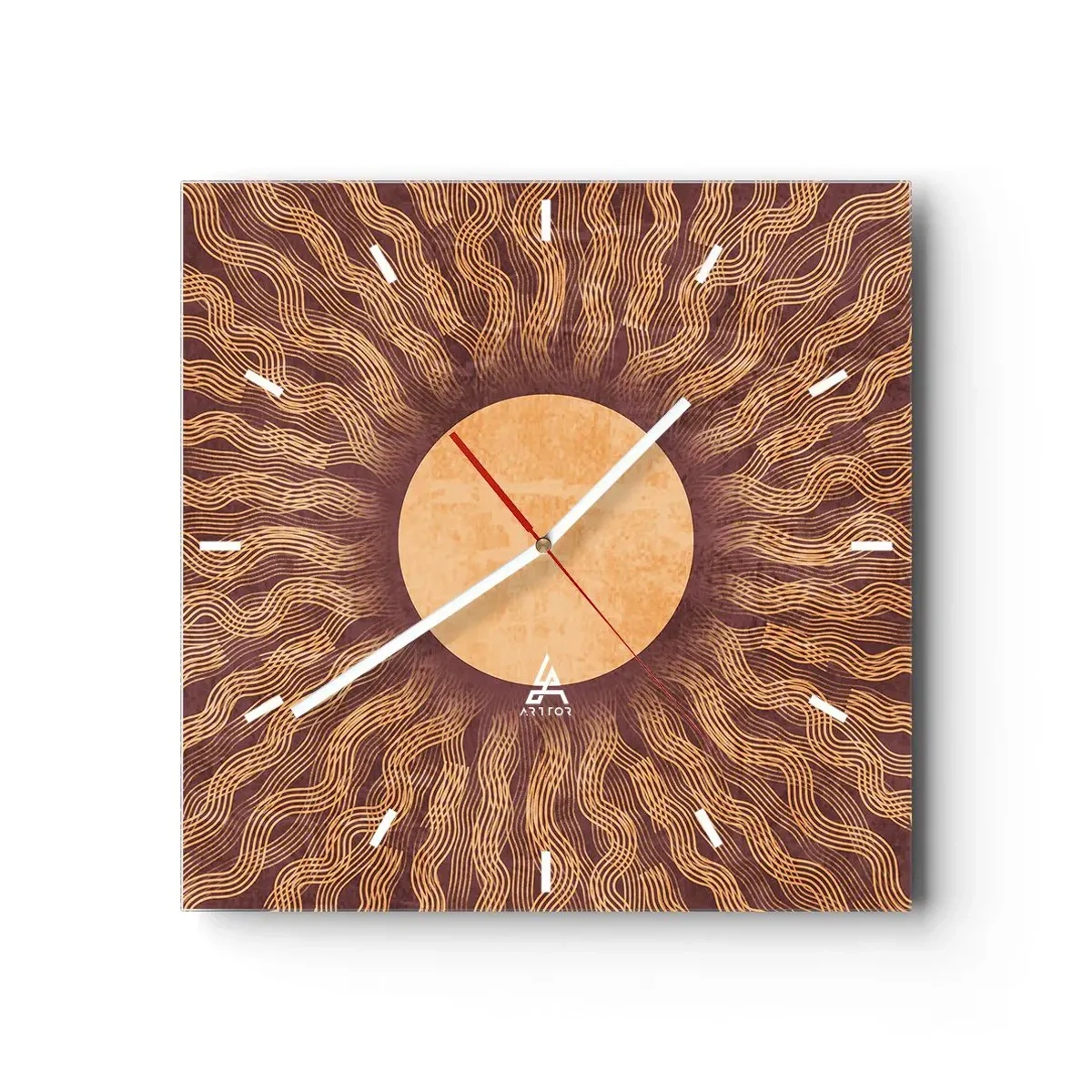 Vægur, Uret - Ikon for solen - 30x30 cm