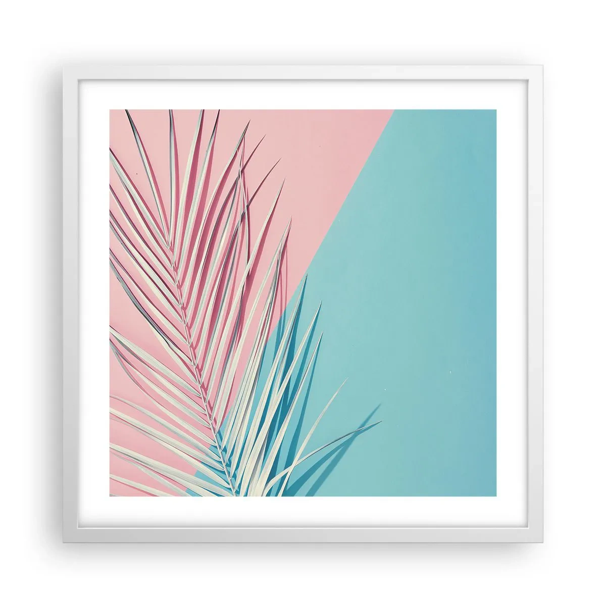 Plakat i hvid ramme - Tropisk indtryk - 50x50 cm