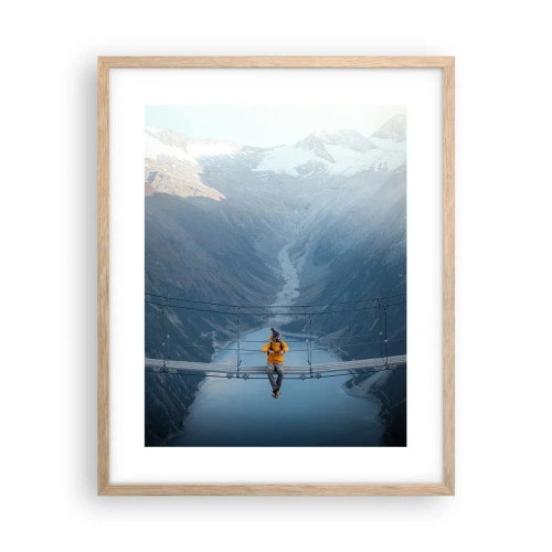 Plakat i ramme af lyst egetræ - Glad for suspension - 40x50 cm