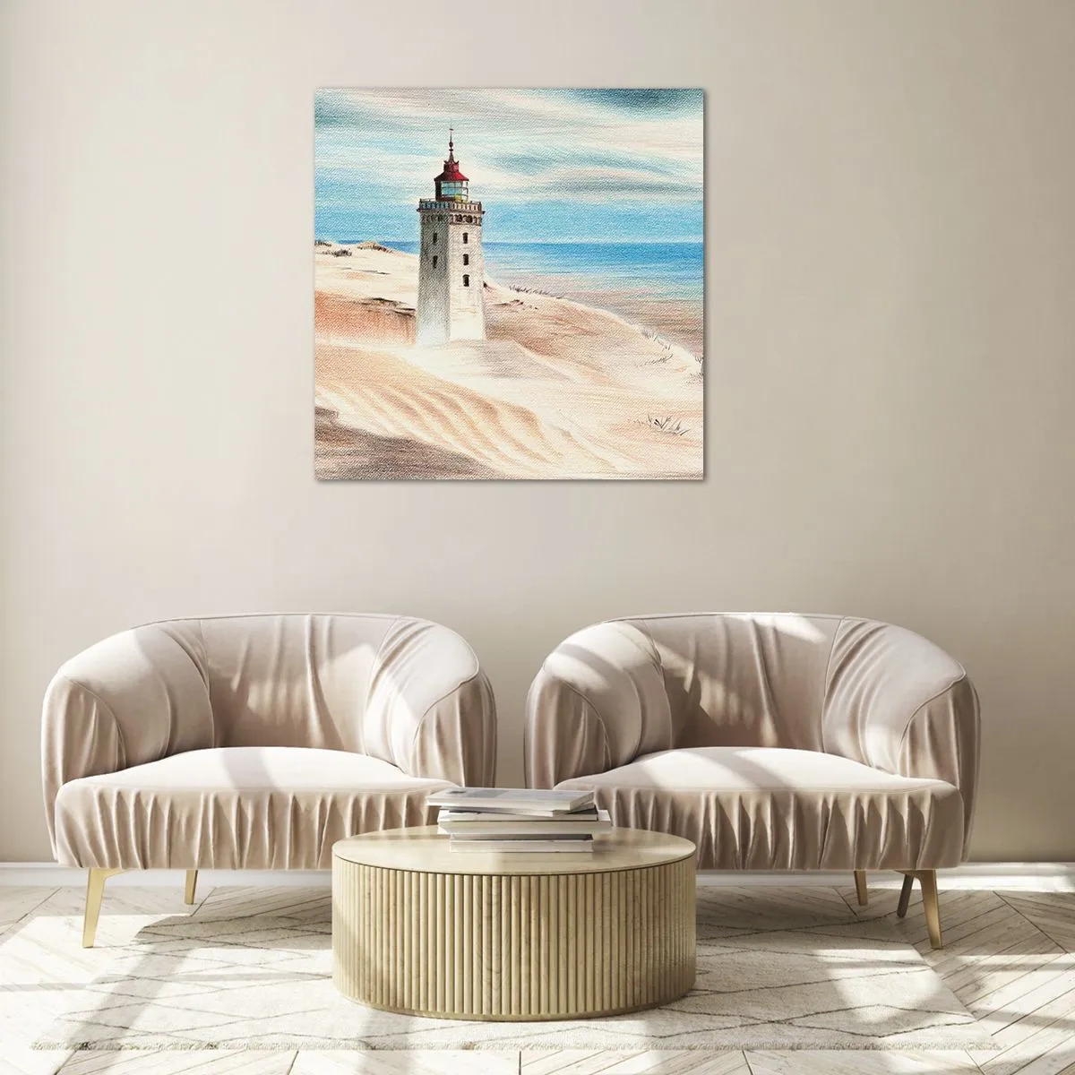 Billede på glas - Altid med blikket rettet mod havet - 60x60 cm