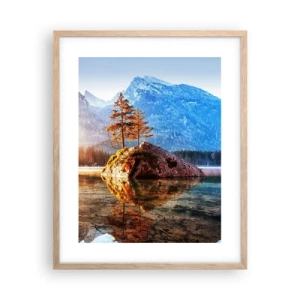 Plakat i ramme af lyst egetræ - Naturen i et nyt lys - 40x50 cm