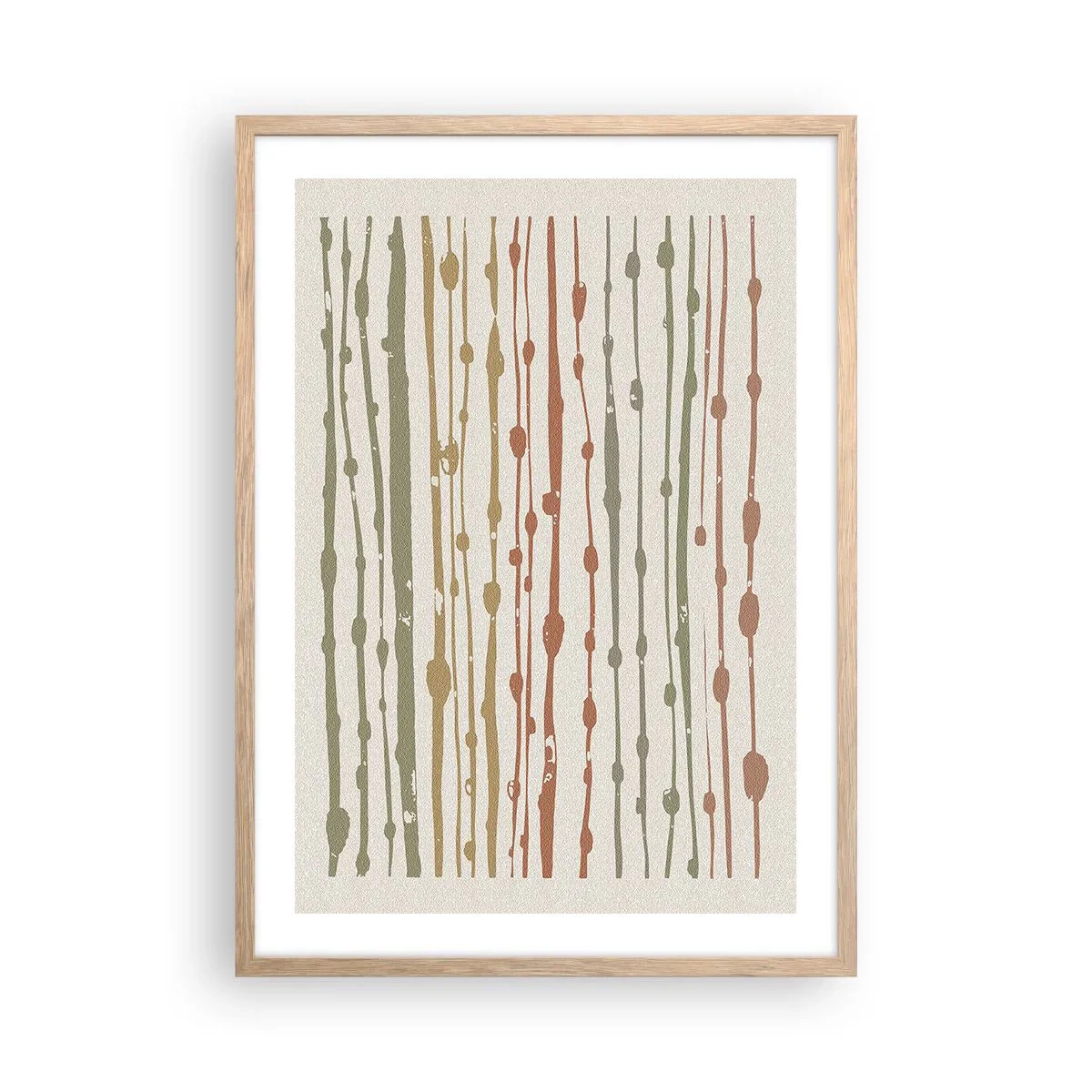 Plakat i ramme af lyst egetræ - Musikalsk farvenotation - 50x70 cm