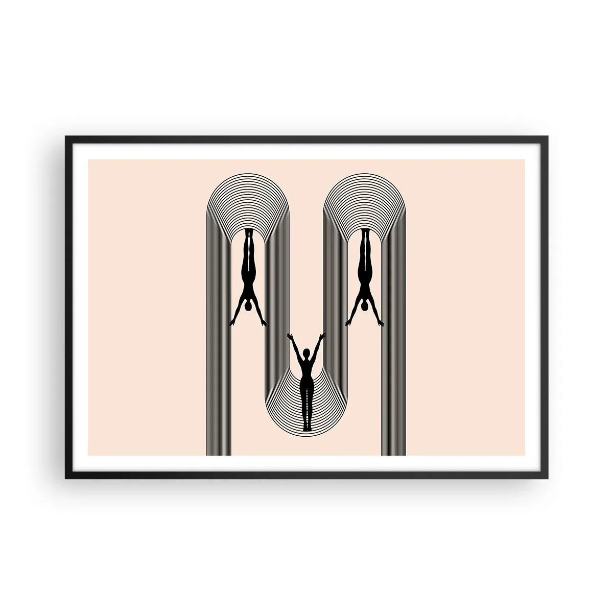 Plakat i sort ramme - På hovedet nedad - 100x70 cm