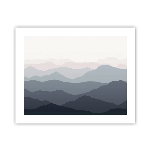 Plakat - Bølger af bjerge - 50x40 cm