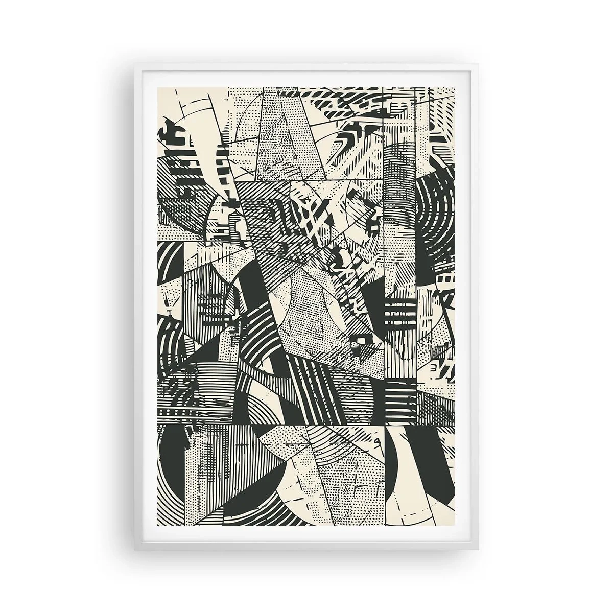 Plakat i hvid ramme - Nutidens dynamik - 70x100 cm