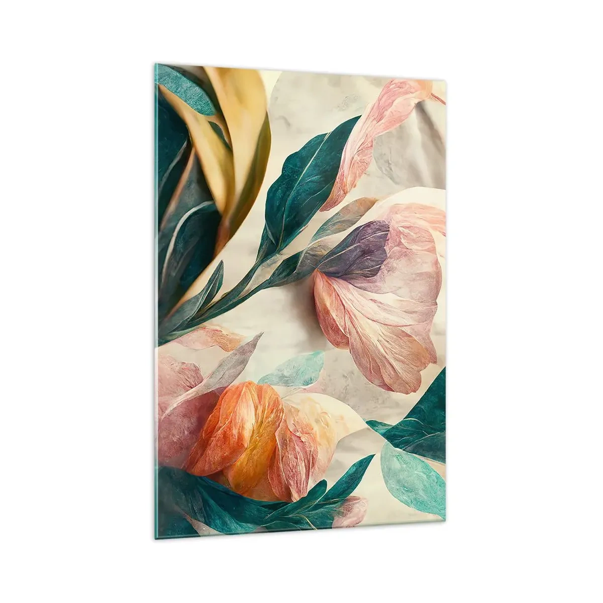 Billede på glas - Blomster på de sydlige øer - 70x100 cm