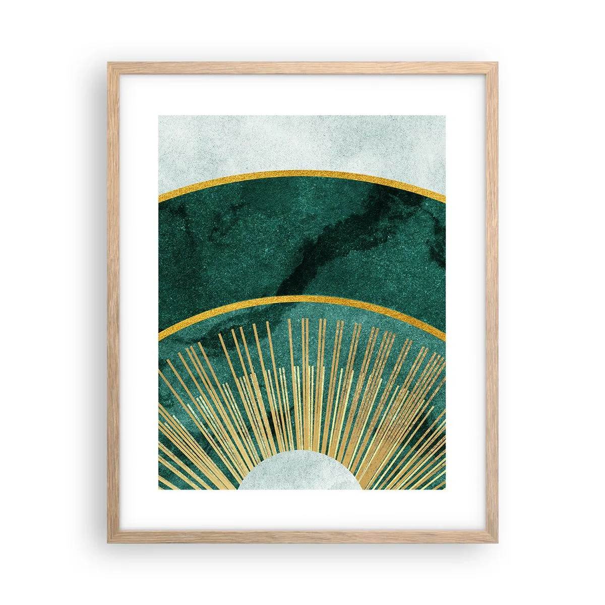 Plakat i ramme af lyst egetræ - Et anderledes solsystem - 40x50 cm