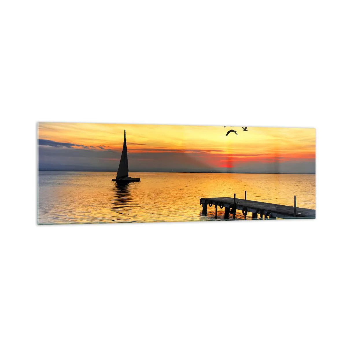 Billede på glas - Returnering om aftenen - 160x50 cm