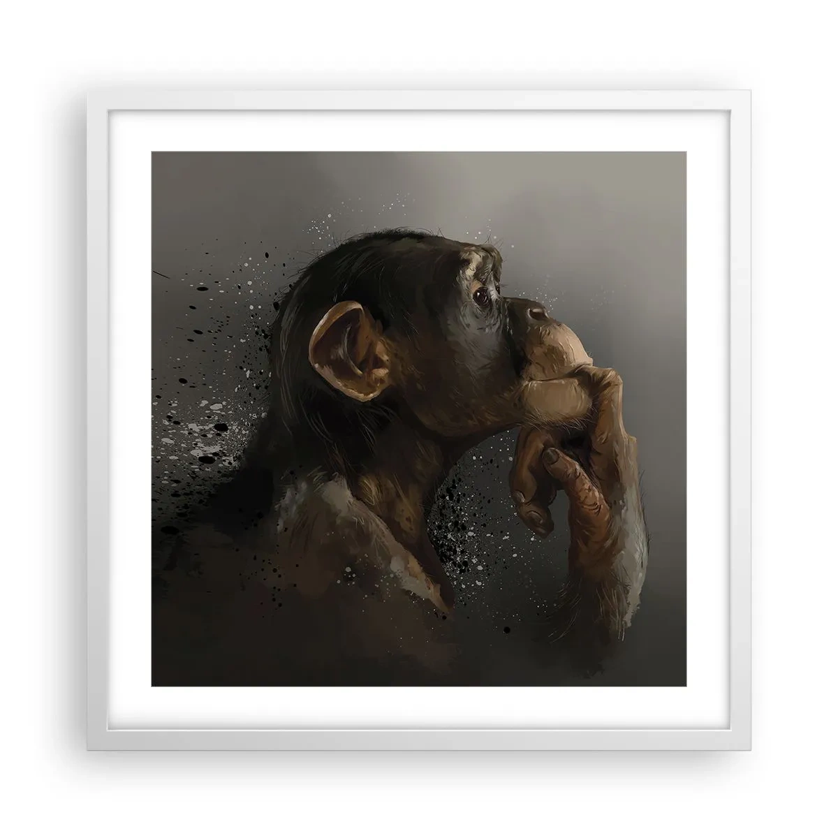 Plakat i hvid ramme - Helt sikkert en tænker - 50x50 cm