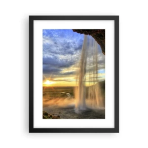 Plakat i sort ramme - Verden bag sløret af dråber - 30x40 cm