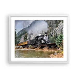 Plakat i hvid ramme - Og hvorhen? Hvorhen? - 50x40 cm