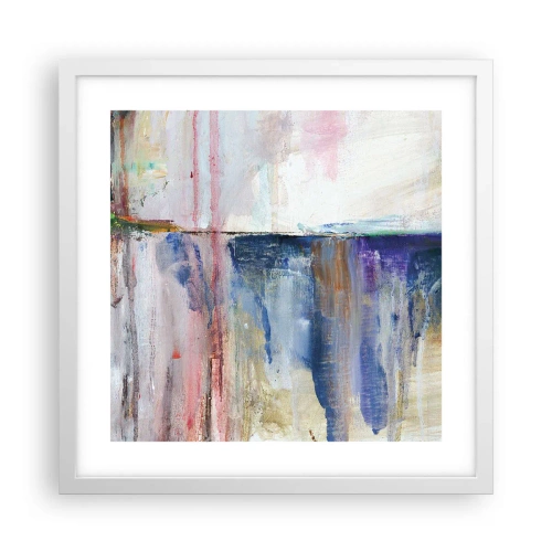 Plakat i hvid ramme - Farverige indtryk og associationer - 40x40 cm