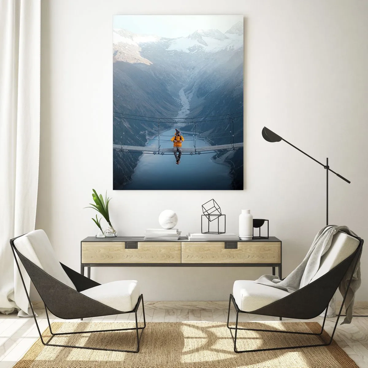 Billede på glas - Glad for suspension - 70x100 cm