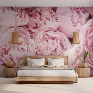 Fototapet Selvklæbende Deluxe Sticker - Hyggeligt og velduftende - Pæon, Blomster, Buket blomster - 100x70 cm