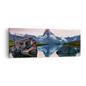 Lærredstryk - Billede på lærred - Bjergenes hjerte er varmt - 140x50 cm