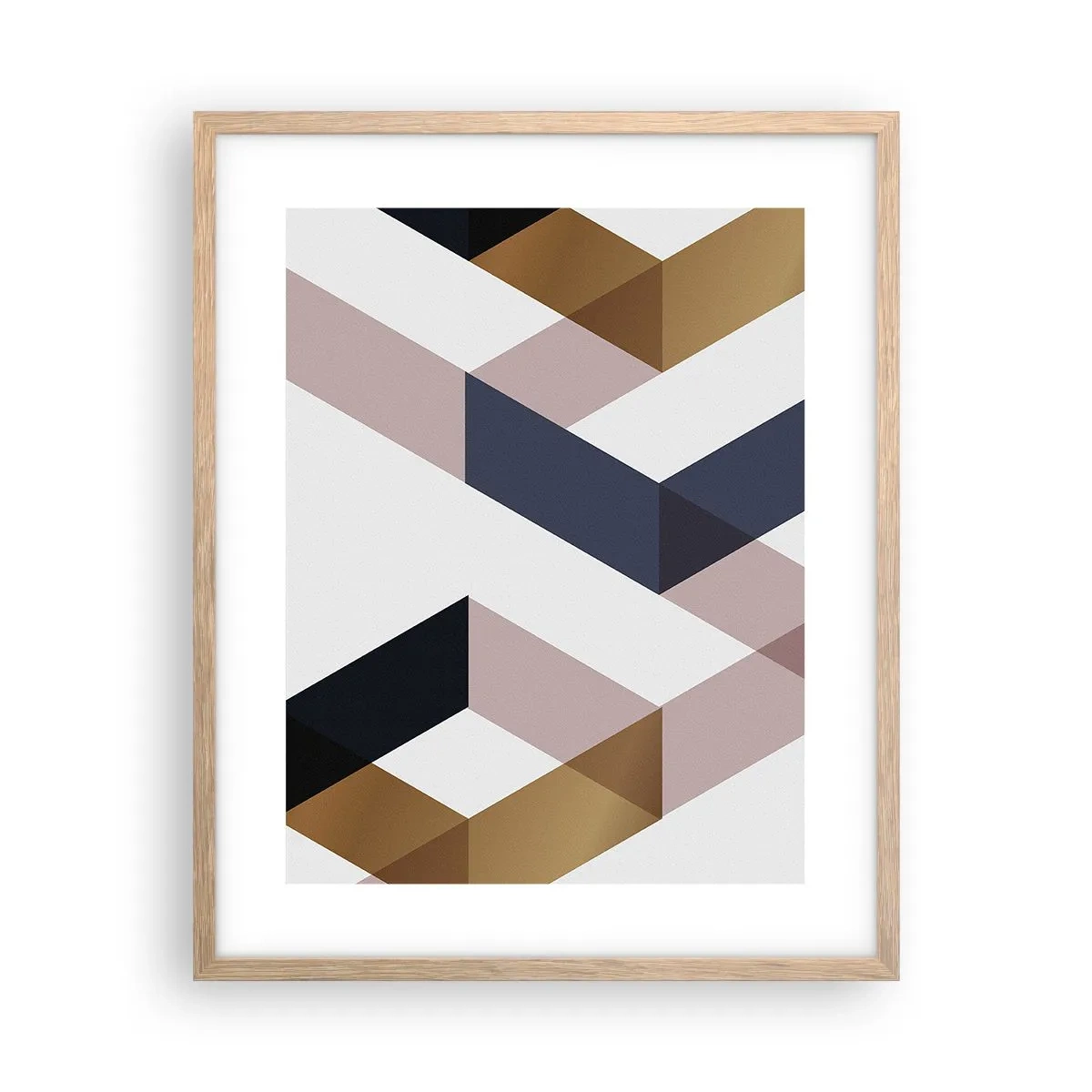 Plakat i ramme af lyst egetræ - Planer og vinkler - 40x50 cm