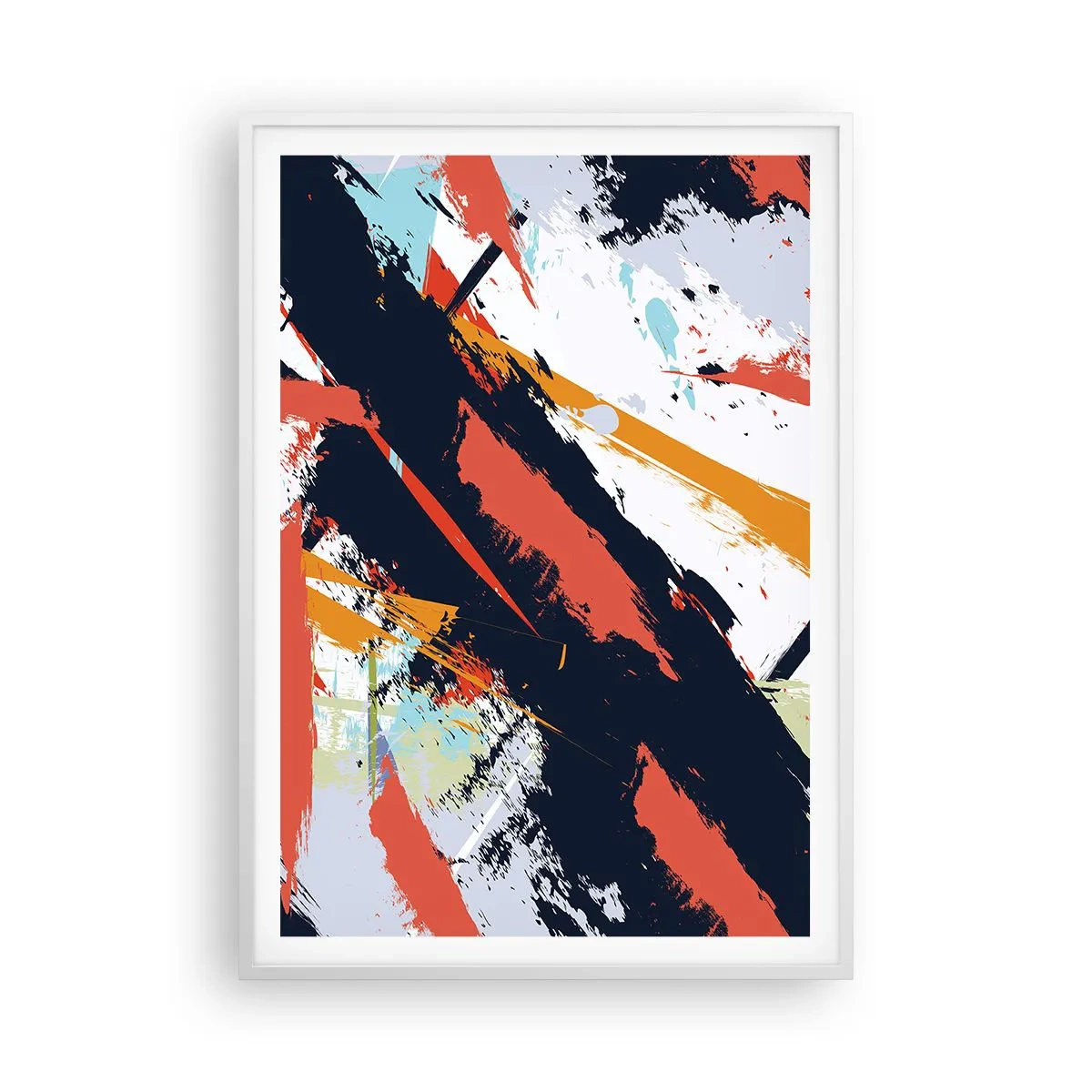 Plakat i hvid ramme - Dynamisk sammensætning - 70x100 cm