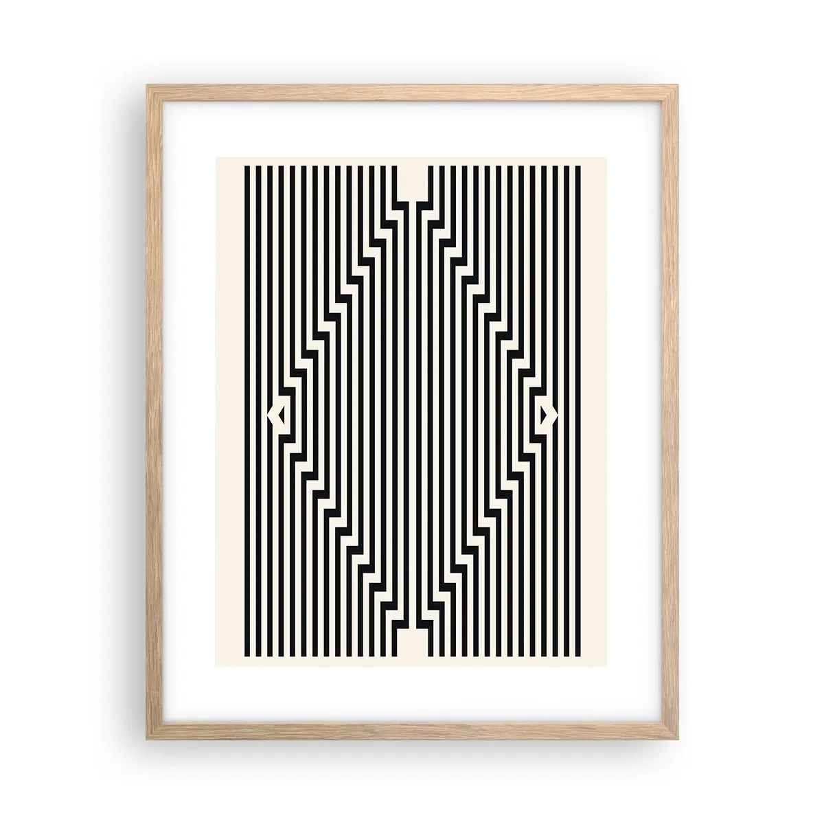 Plakat i ramme af lyst egetræ - Geometrisk illusion - 40x50 cm