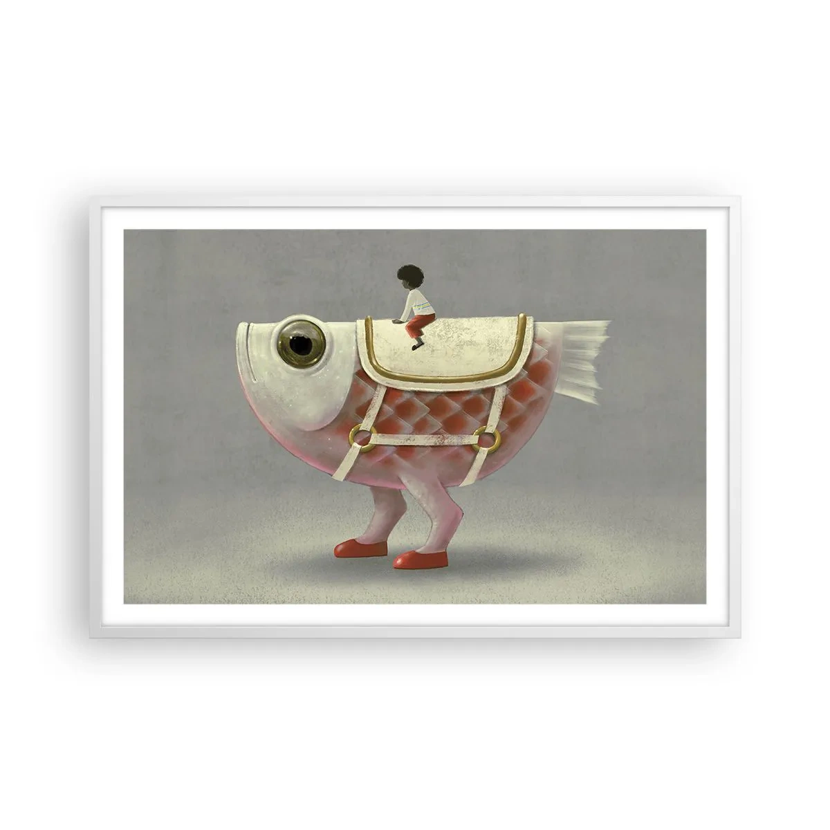Plakat i hvid ramme - Rybonski rytter - 91x61 cm