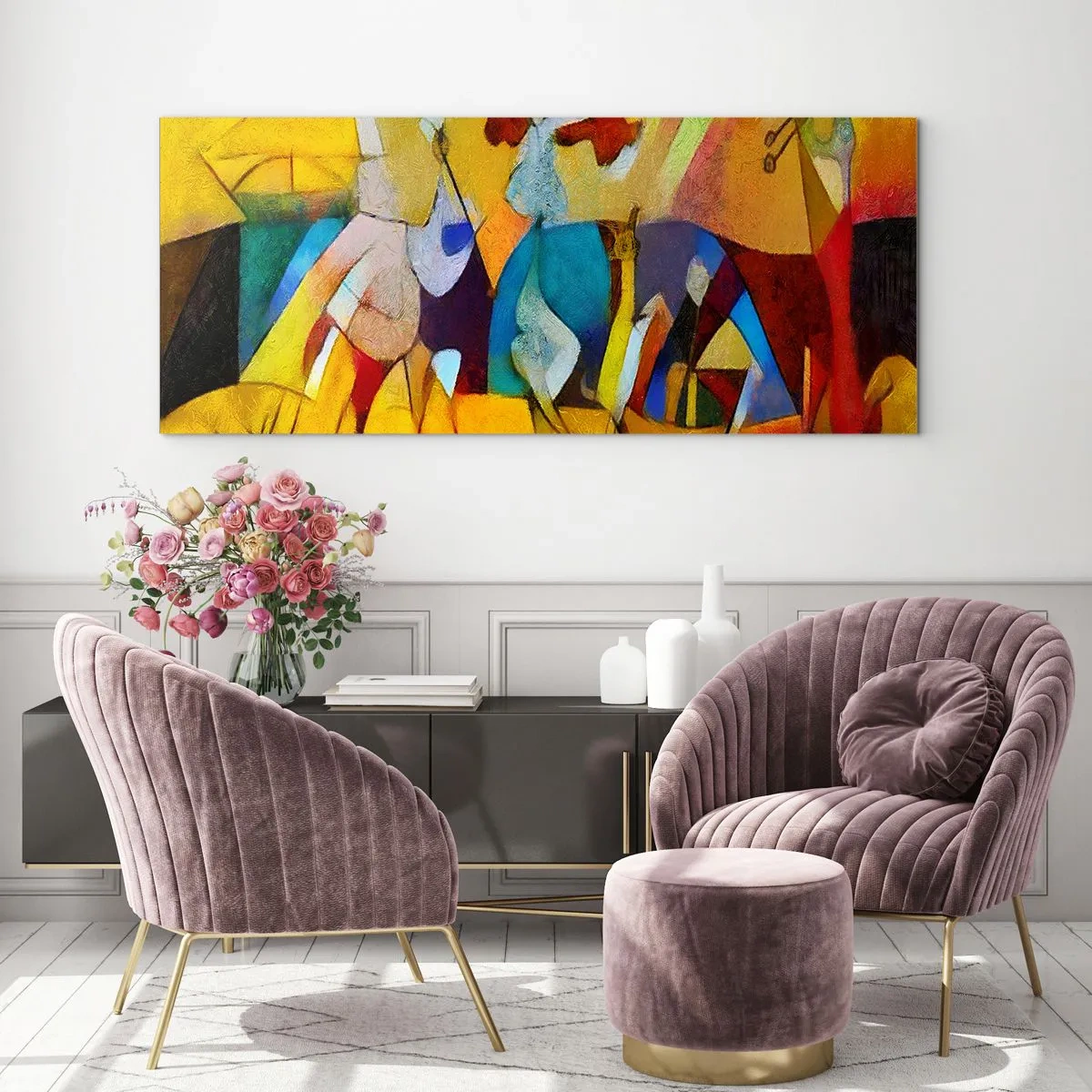 Billede på glas - Sol - liv - glæde - 100x40 cm