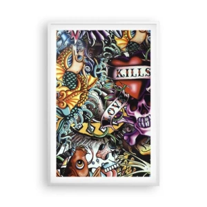 Plakat i hvid ramme - En tatovørers drøm - 61x91 cm