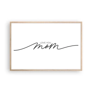 Plakat i ramme af lyst egetræ - Stor følelse - 91x61 cm