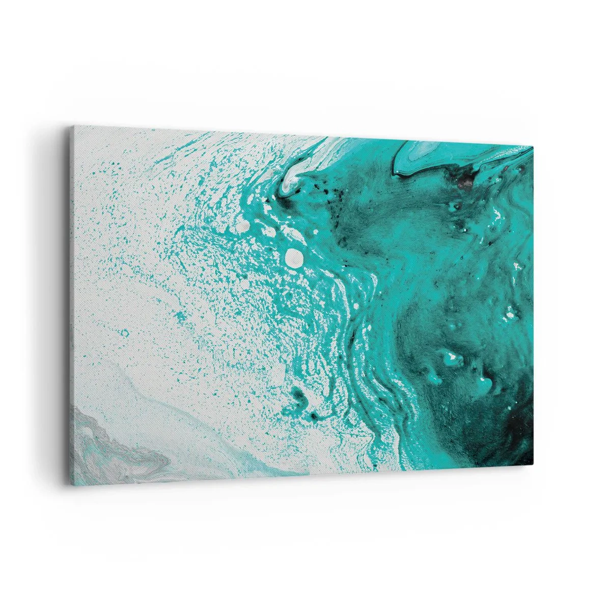 Lærredstryk - Billede på lærred - Opløses i hvidt og turkis - 100x70 cm