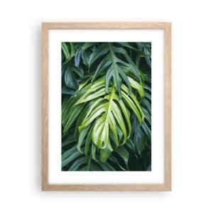 Plakat i ramme af lyst egetræ - Fordyb dig i friskhed - 30x40 cm