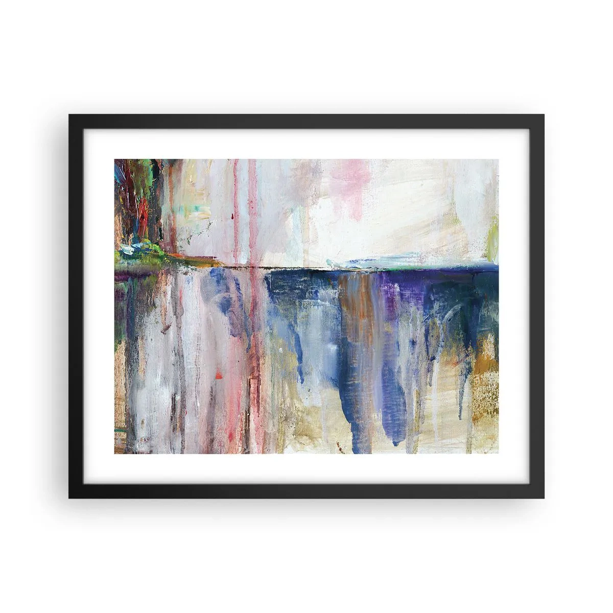 Plakat i sort ramme - Farverige indtryk og associationer - 50x40 cm