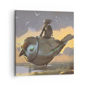 Lærredstryk - Billede på lærred - Et stop på en fantastisk rejse - 70x70 cm