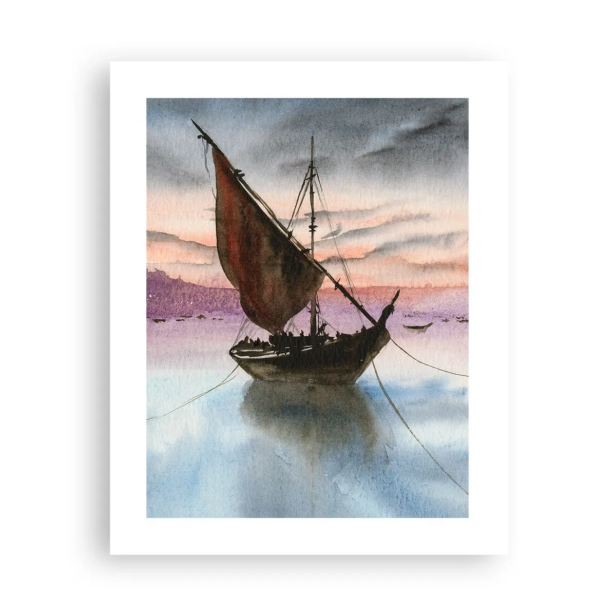 Plakat - Aften i havnen - 40x50 cm