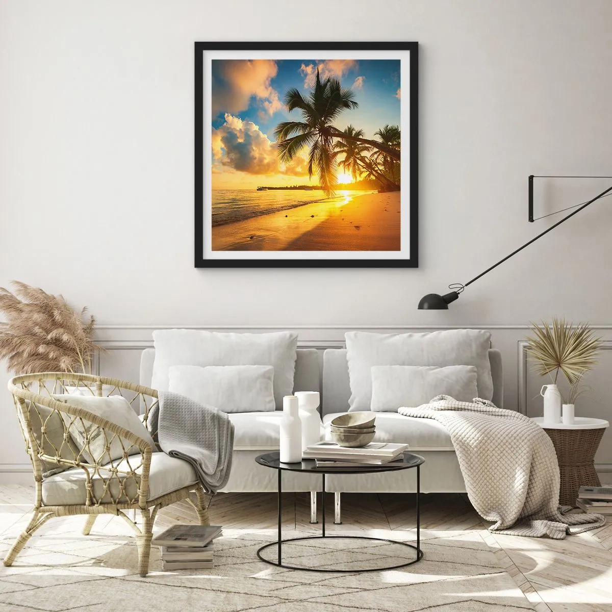 Plakat i sort ramme - Caribisk drøm - 50x50 cm