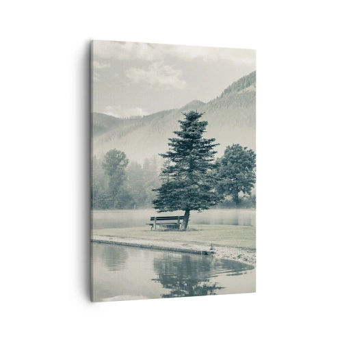 Lærredstryk - Billede på lærred - Søen sover stadig - 50x70 cm