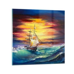 Billede på glas - At trodse bølgerne - 30x30 cm